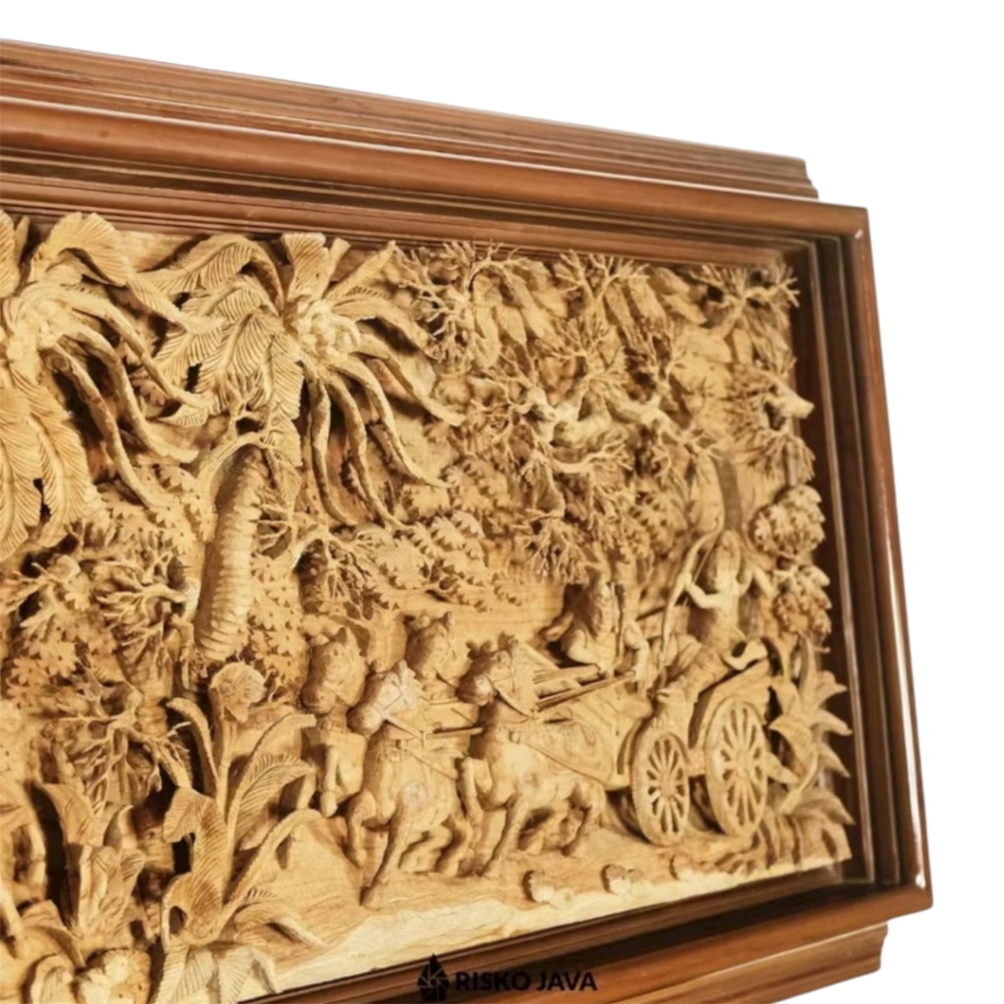 Relief Ukir Motif Karnotanding Kayu Jati