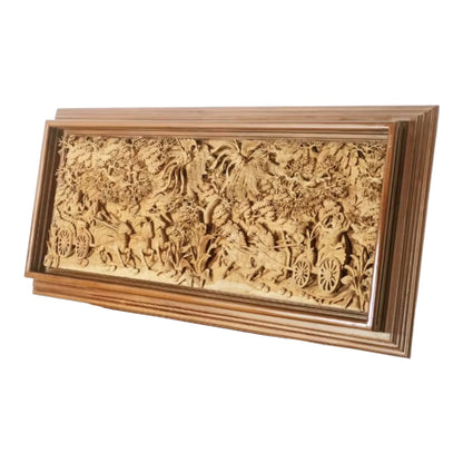 Relief Ukir Motif Karnotanding Kayu Jati