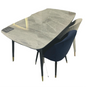 Meja Makan Minimalis Modern Marmer Abu – 4 Kursi