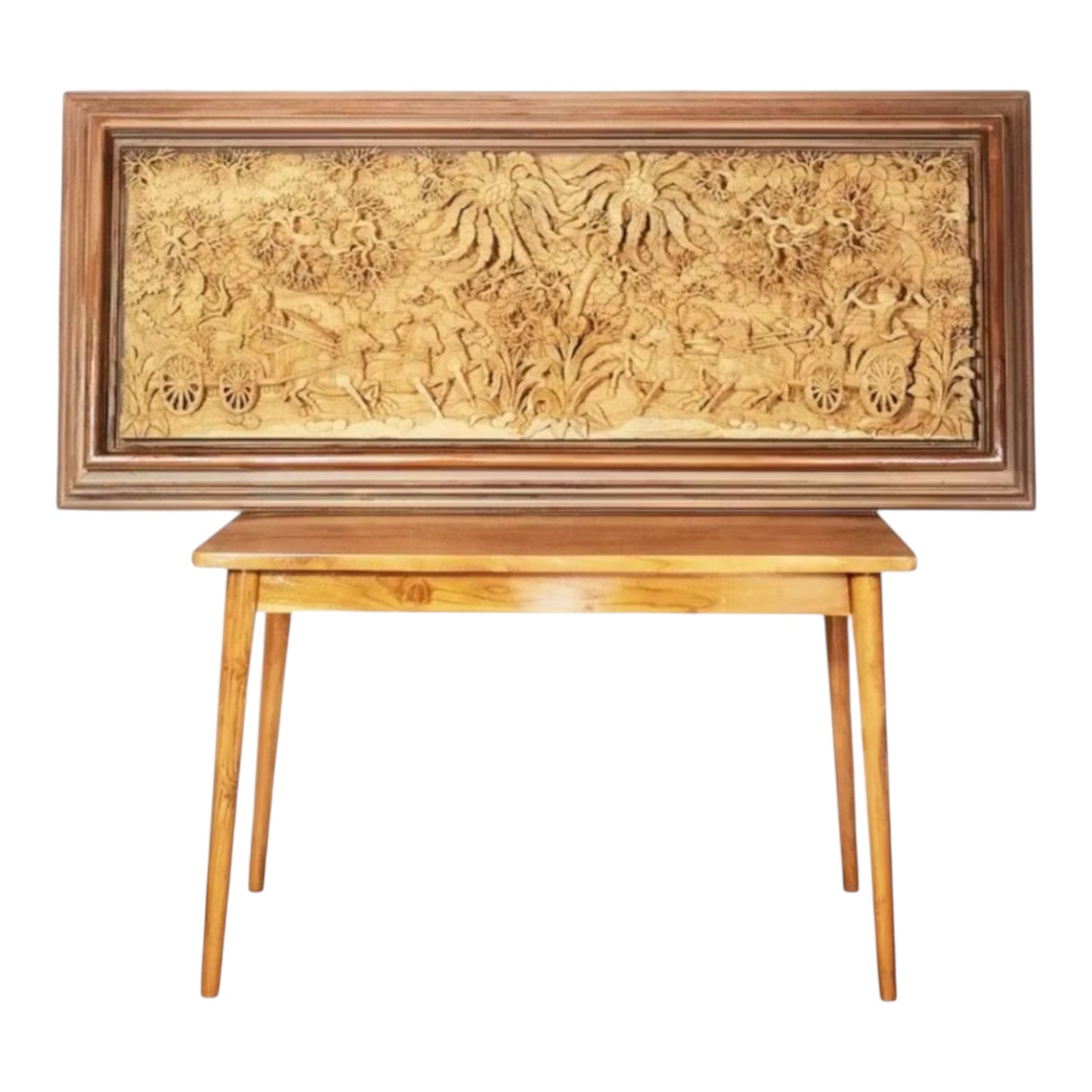 Relief Ukir Motif Karnotanding Kayu Jati