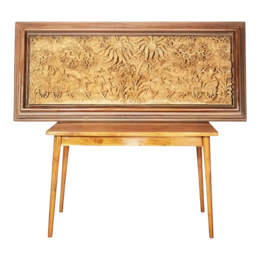 Relief Ukir Motif Karnotanding Kayu Jati
