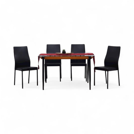 Meja Makan Kaca Dining Table 1 Set Kursi 4pcs