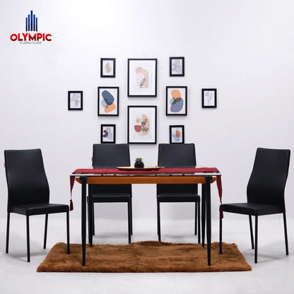 Meja Makan Kaca Dining Table 1 Set Kursi 4pcs